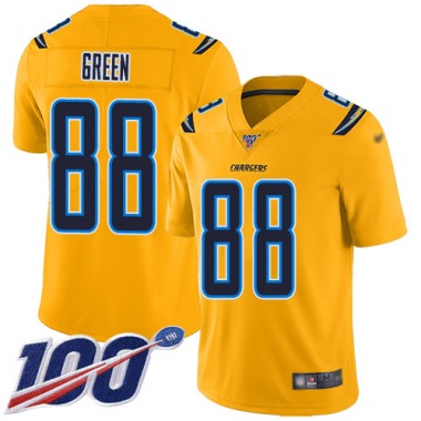 Los Angeles Chargers NFL Football Virgil Green Gold Jersey Youth Limited #88 100th Season Inverted Legend->los angeles chargers->NFL Jersey